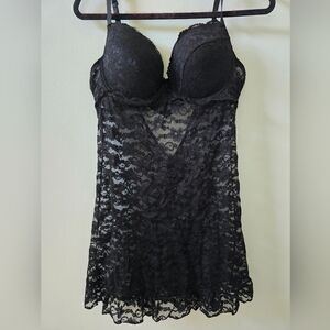 Elegant Black Lace Chemise